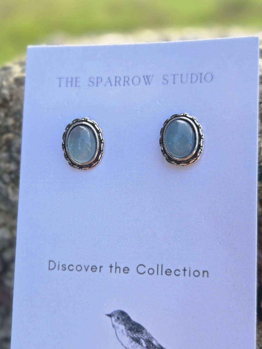 Blue Chalcedony Simple Studs